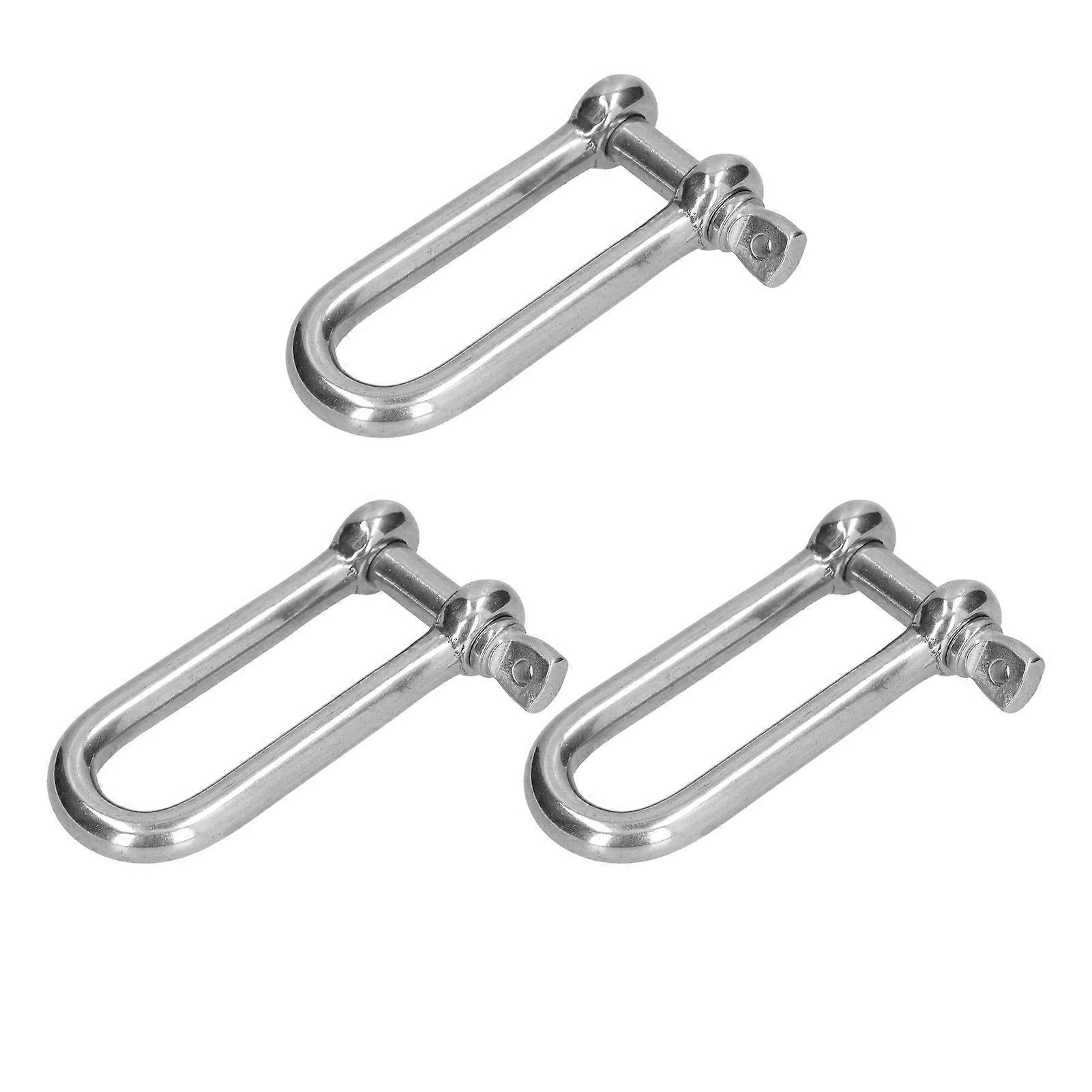 Long D Shackle 304 rustfrit stål lige ankerskruestift kæde wire reb connector3stk M12