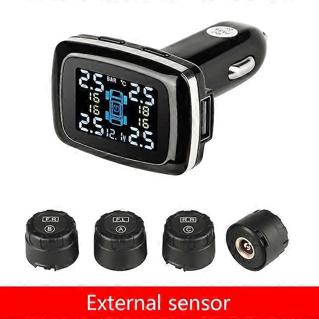 VtopekVehicle Sensors Tire Pressure Alarm Monitor System 4 s Auto Vehicle Sensors Tyre Pressure Cigarette Lighter pneus Car Security Alarm System