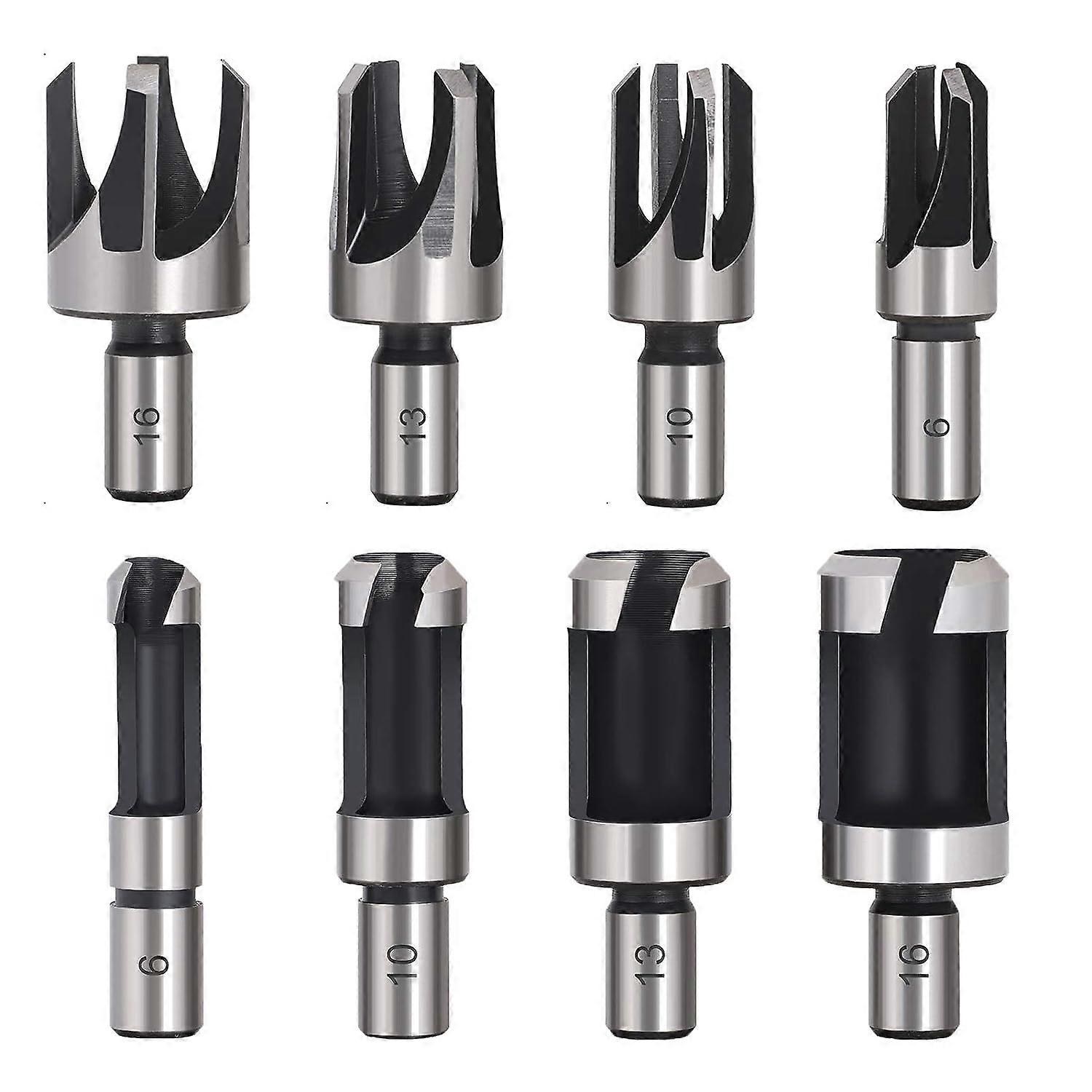 8PCS HSS Plug Cutter Woodworking Cutting Tool Wood Plug Drill Bits Wood Plug Cutter Drill Bits 6mm/10mm/13mm/16mm
