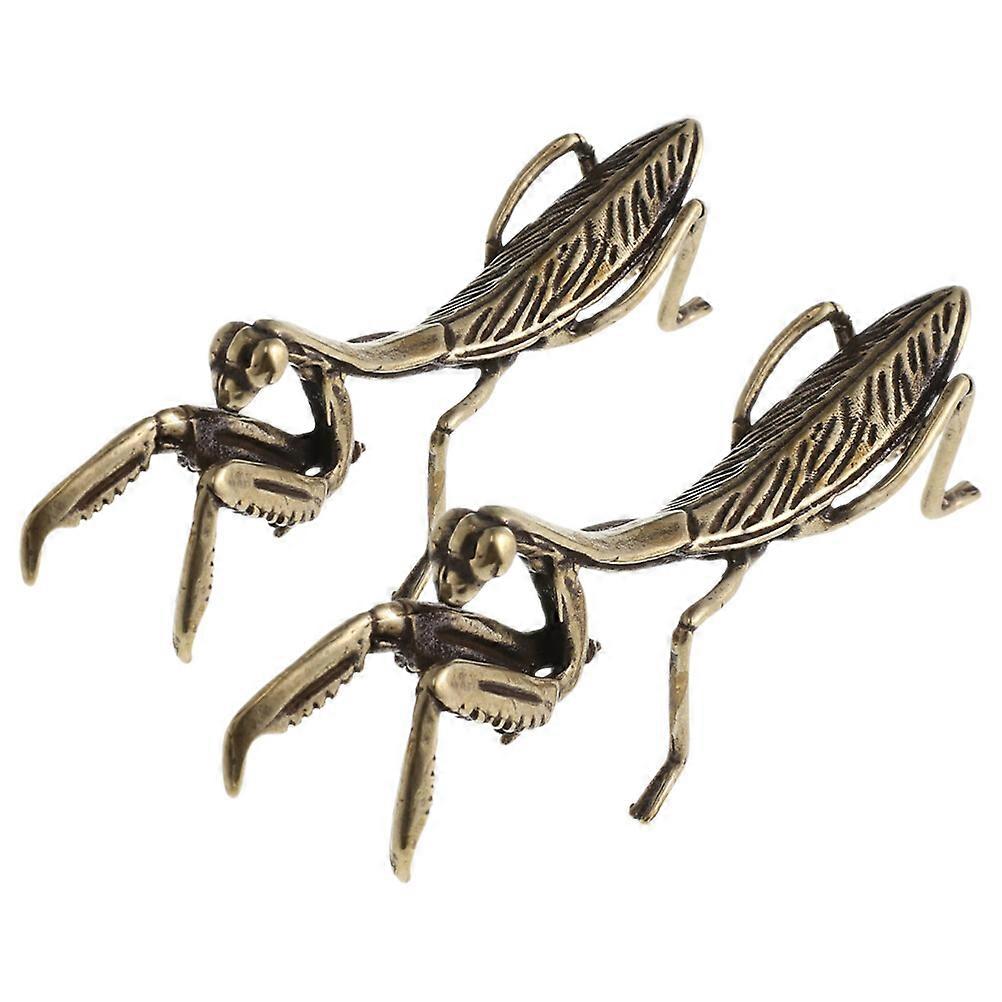 2pcs Mantis Statue Decoration Simulated Mantis Craft Small Mantis Decoration Simulation Mantis Ornament