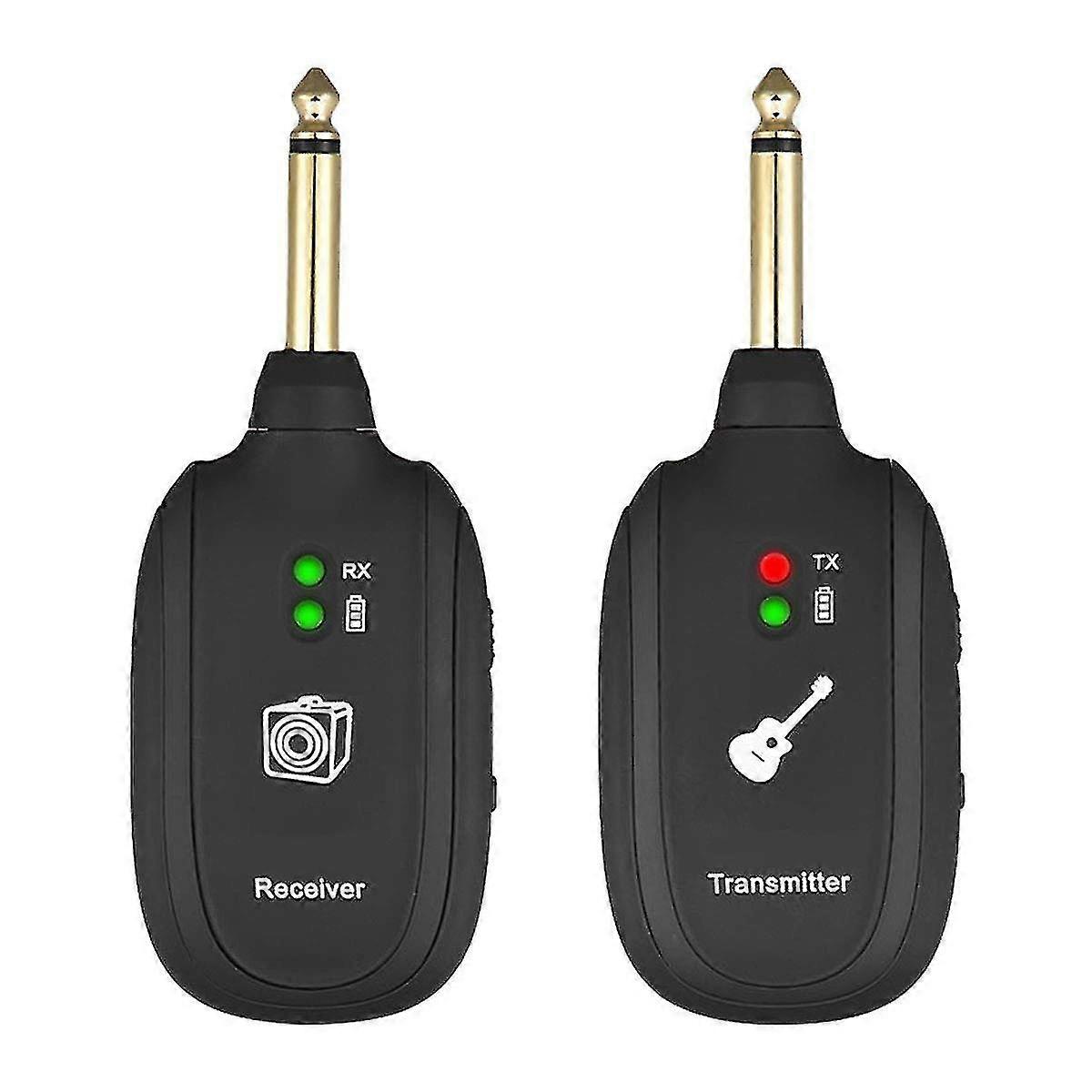 Gitarr Trådlöst System Med Uppladdningsbart 2,4 GHz Digital 4-kanals gitarrsändare och mottagare för elgitarr Basviolin 300ft Transmissio