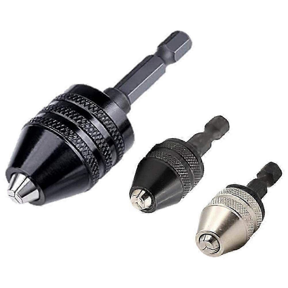 Hex Shank Keyless Drill Chuck - 3pcs Quick Change Adapter Converter Drill Adapter (0.6-8mm,0.3-3.6mmx2)