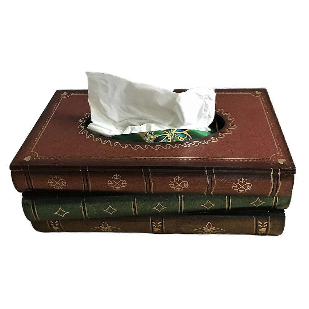 Vintage Box Shaped Home Car Tissue Box Storage Case Curved Patterns Paper Holder