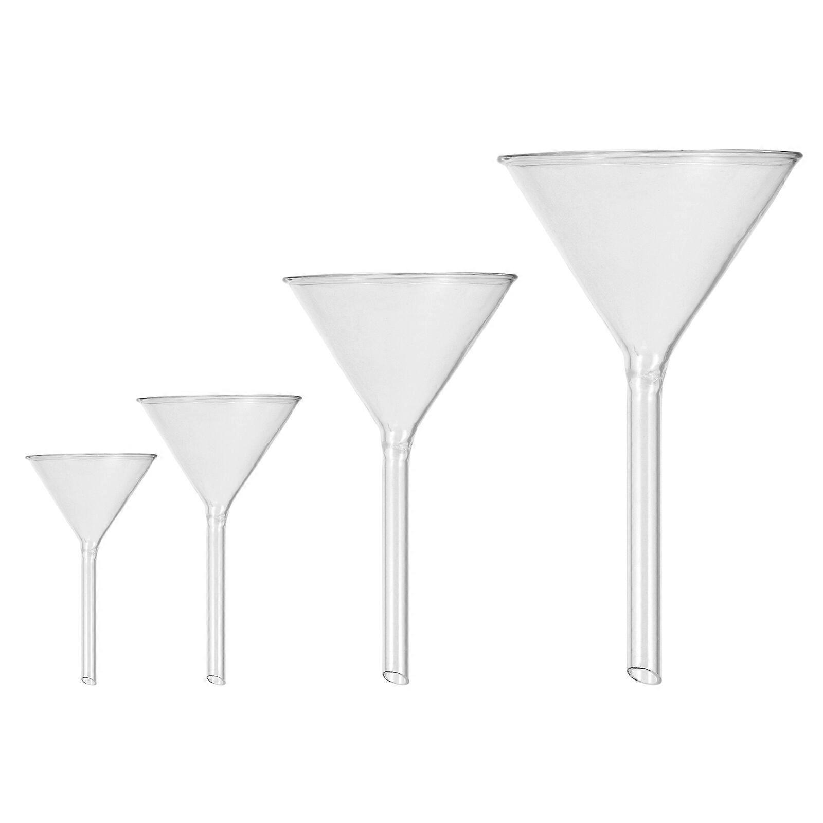 4pcs Glassware Labware Analytical Chemistry Feeding Funnel Liquid for Labs