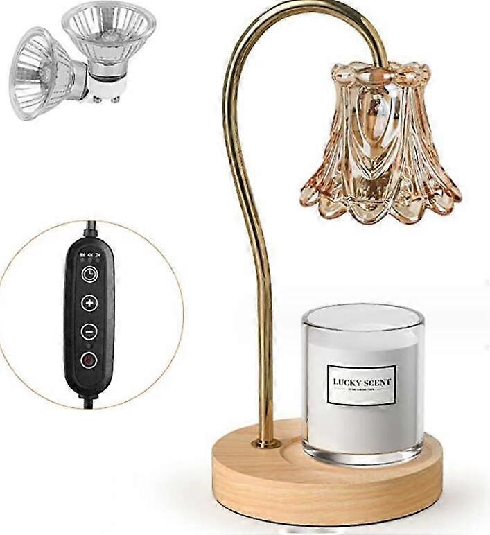 Candle Warmer Lamp with Timer, Wax Melt for Scented Candles With 2 Light Bulbs