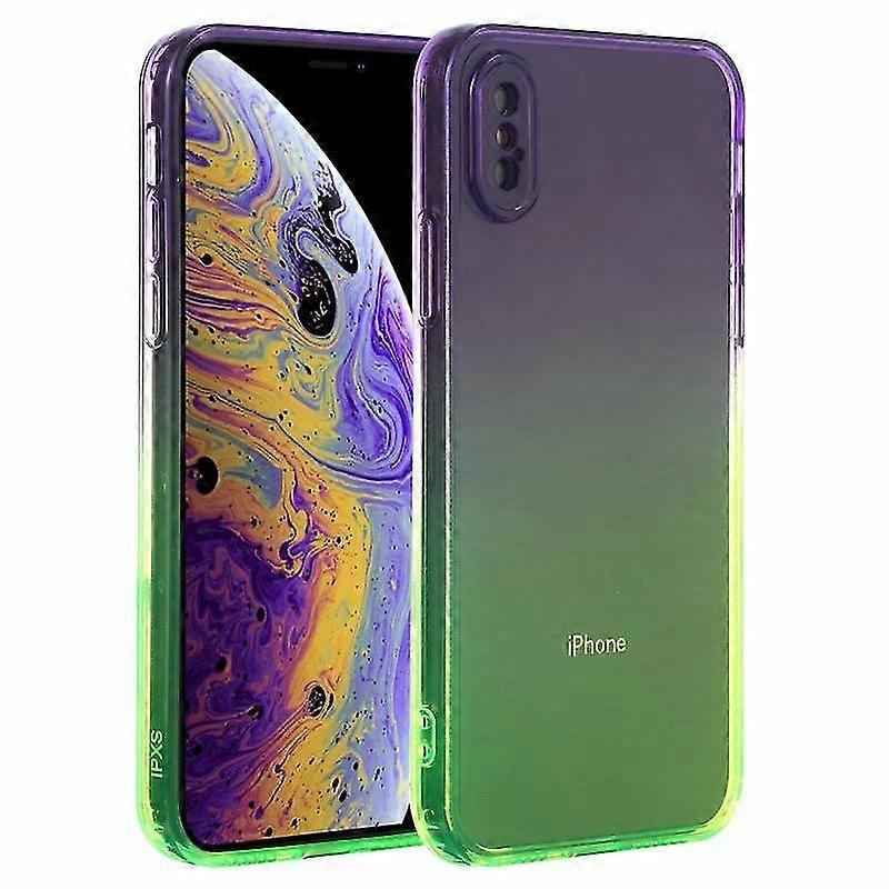 For Iphone Xs Straight Edge Gradient Color Tpu Protective Case
