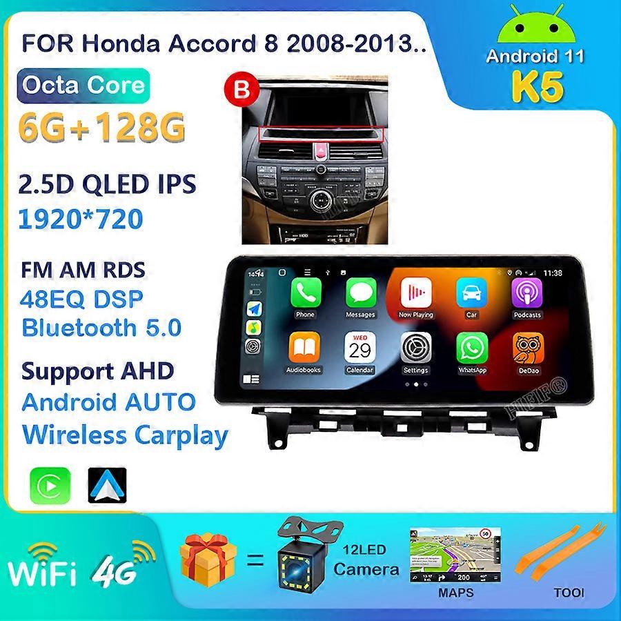 Android 11 Car Radio Multimedia Video Player for Honda Accord 2008 - 2012 GPS Navigation 2 Din DVD Head Unit Stereo Carplay Auto