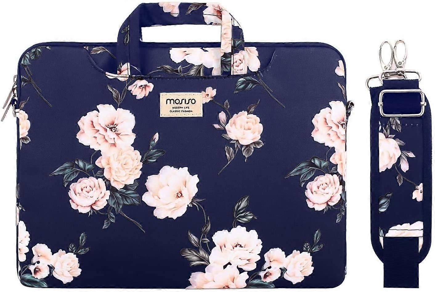 Bolsa de Ombro Azul para Laptop Compatível com MacBook Pro 14 polegadas 2021 M1 Pro/Max A2442, Compatível com MacBook Air/Pro, Notebook de 13-13,3 polegadas, Camélia Ca
