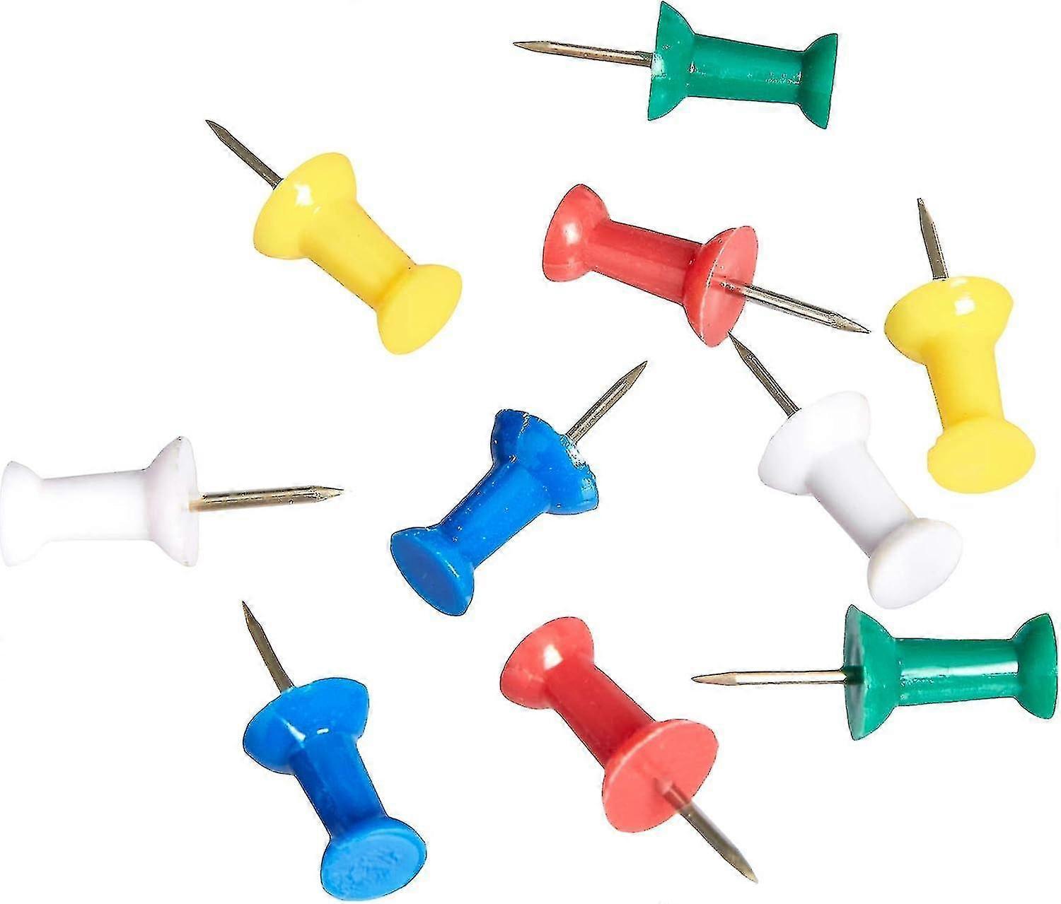 Push Pins Tacks, Assorted Colors, Steel Point, 200-pack
