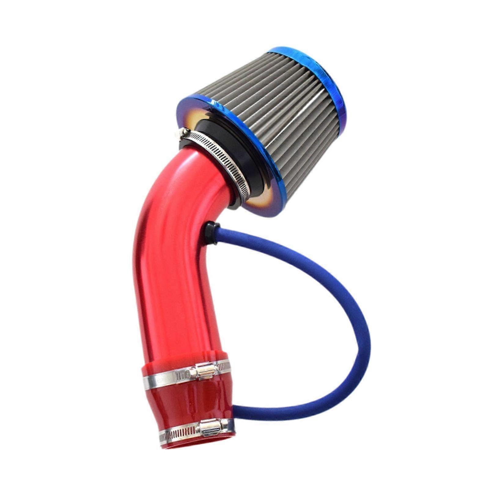Generic 76mm 3 inch Cold Air Intake Kit High Flow Universal Directly Replace Red