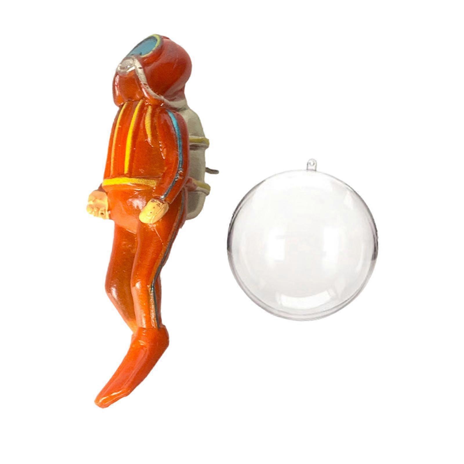 Miniature Diver Action Figure Simulation for Aquarium Fish Tank Favors Orange