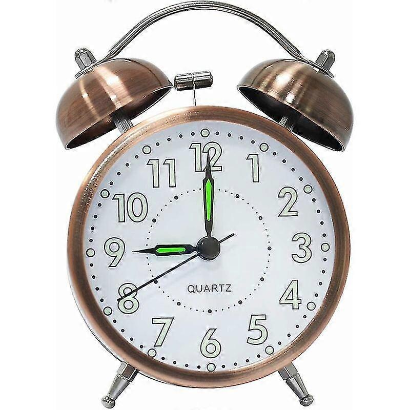 Classic Bell Alarm Clock, Vintage Retro Silent Alarm Clock, Analog Alarm Clock With Luminous Number For Child, Adult