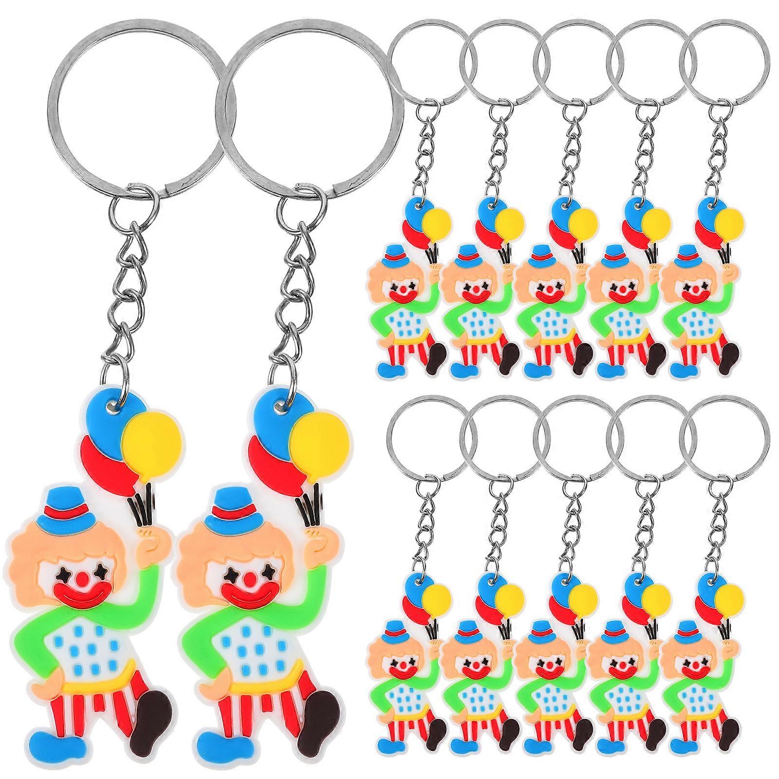 12pcs Key Chains Small Clown Keyring Backpack Key Chain Purse Decoration Cute Keychain