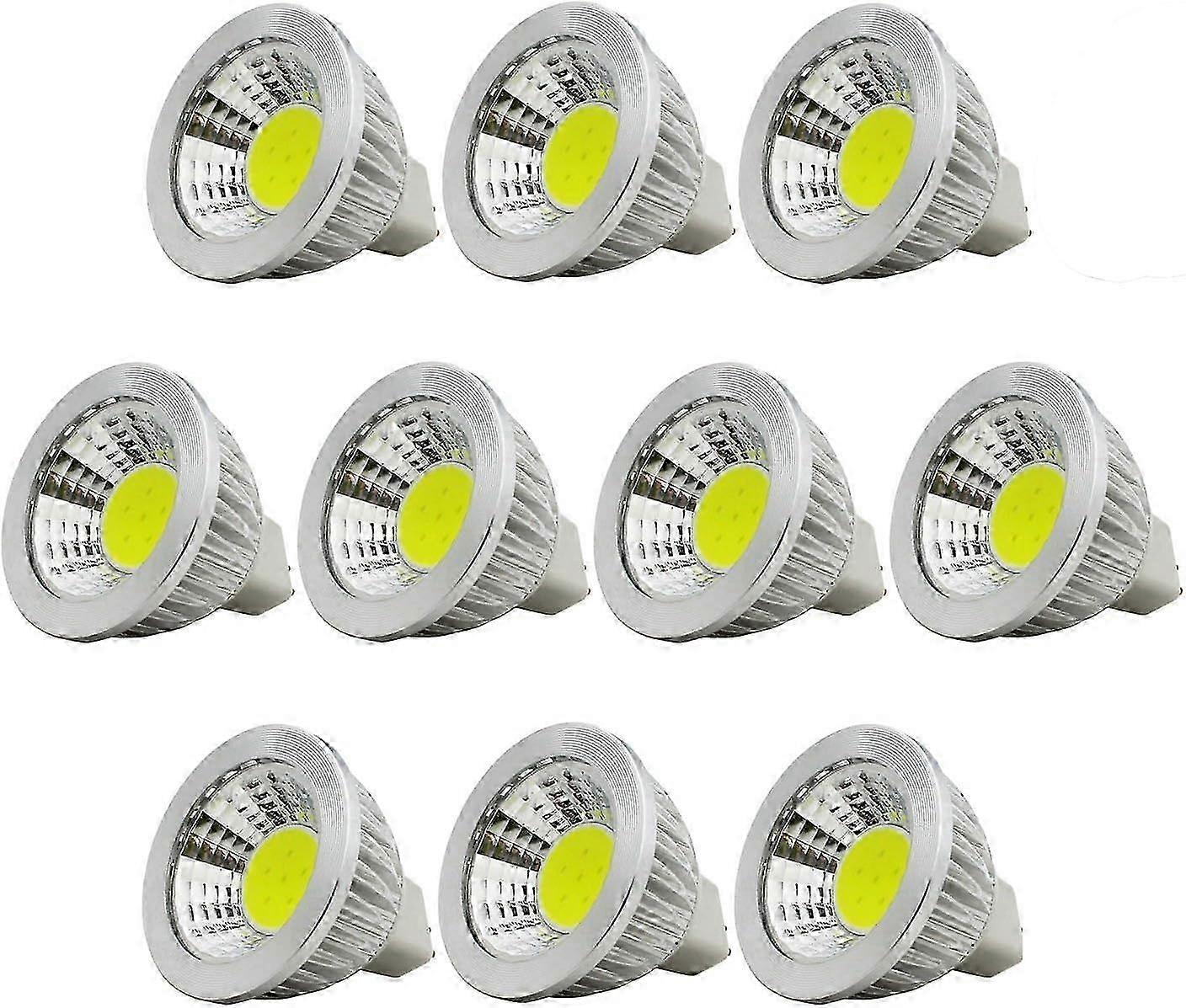 Ampoule LED MR16/GU5.3 COB, 3 W / 210 lm, DC 12 V, blanc froid 6 000 K, équivalent à une ampoule halogène 20 W, 48 x 50, angle de faisceau 120° - Lot de 10 g20242295598