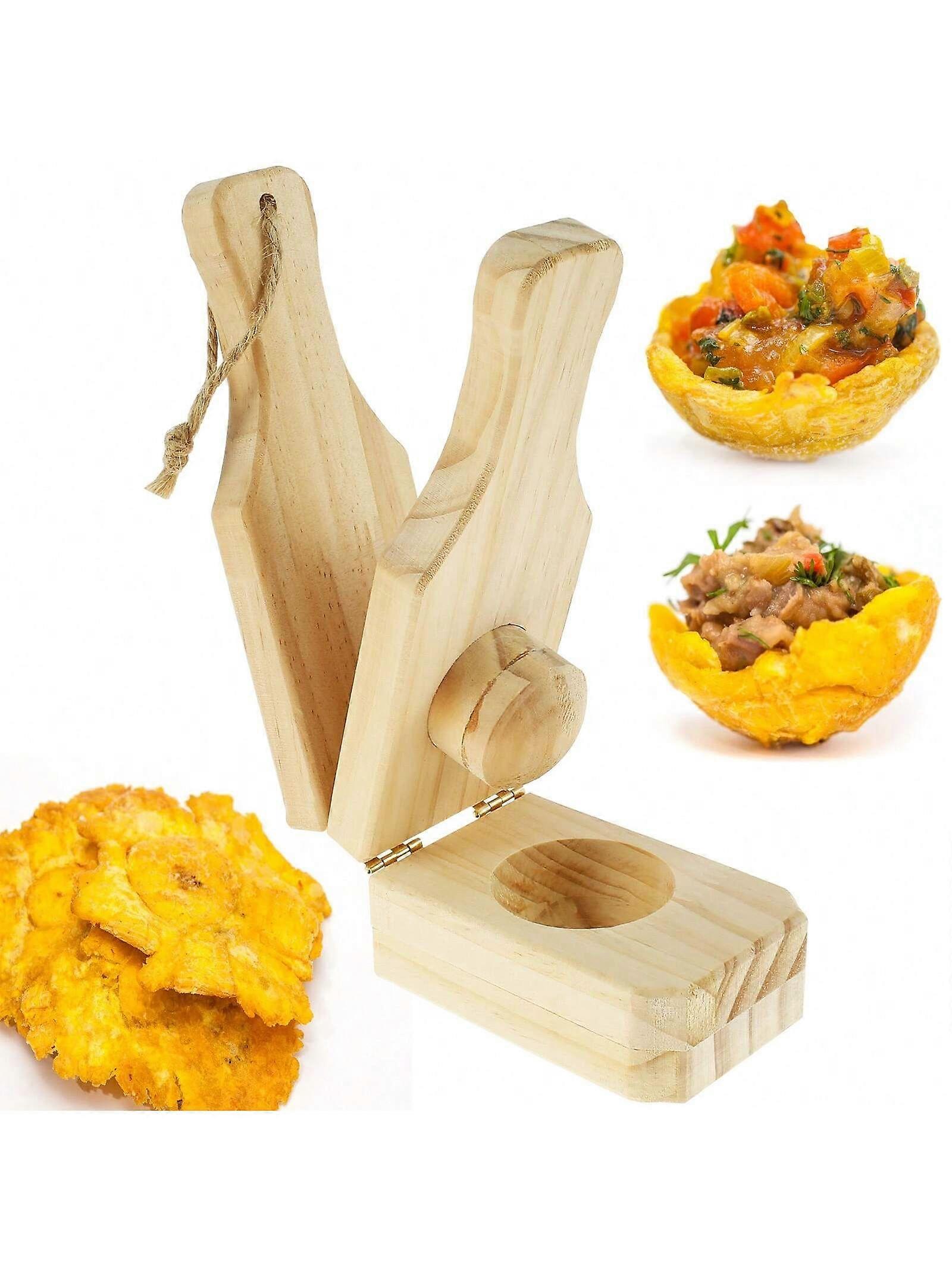 1 stk [2 i 1] træ banan knuser kartoffel kværn foldbar køkken mad værktøj