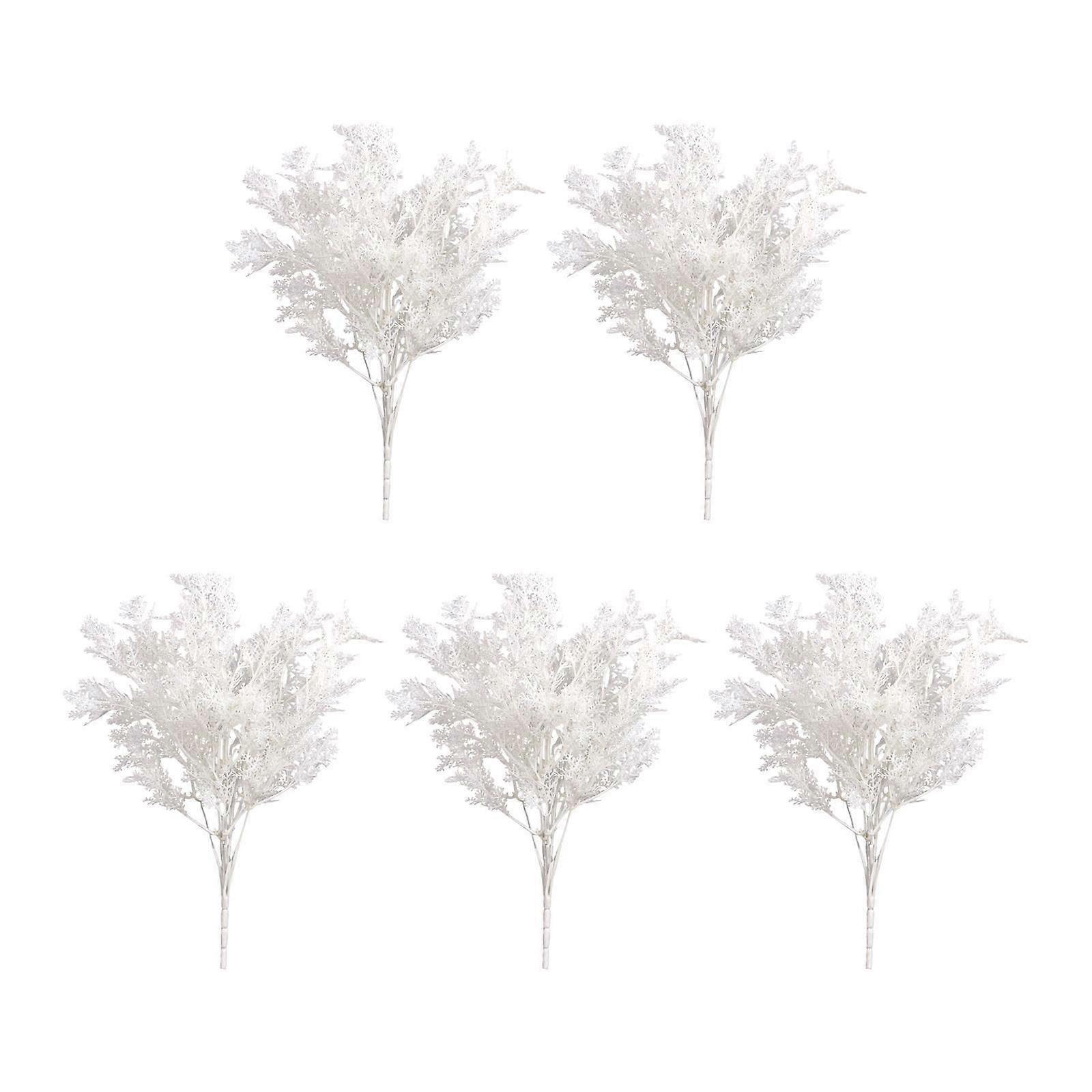 5 Pieces Artificial Cedar Branches for Wedding Scene Layout Decorative Sticks White
