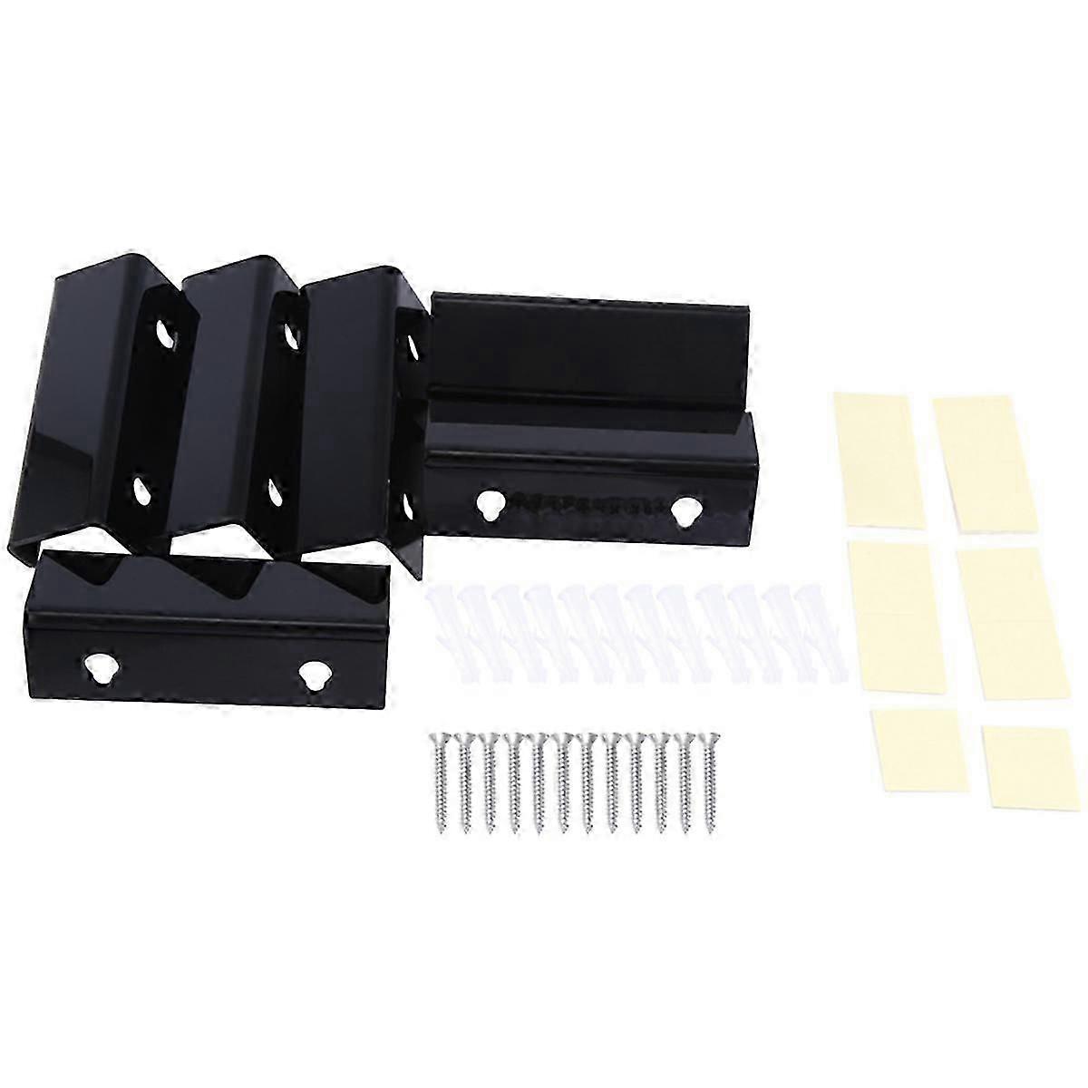 ブラックビニールレコード棚壁マウント6パック、ビニールホルダー壁、アクリルアルバムレコードホルダーディスプレイ