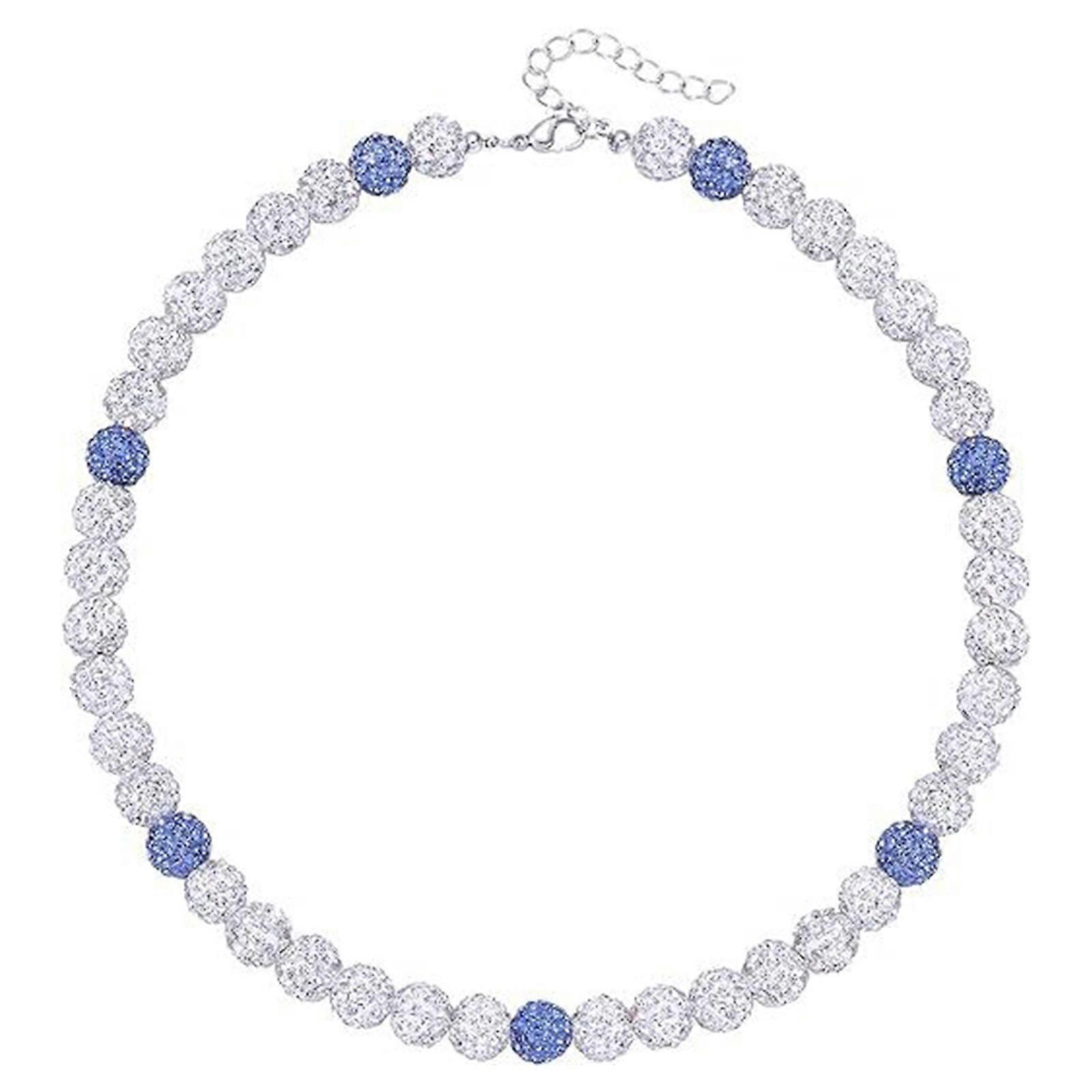 Elegant Baseball Necklace Rhinestones Disco Ball Beaded Clavicle