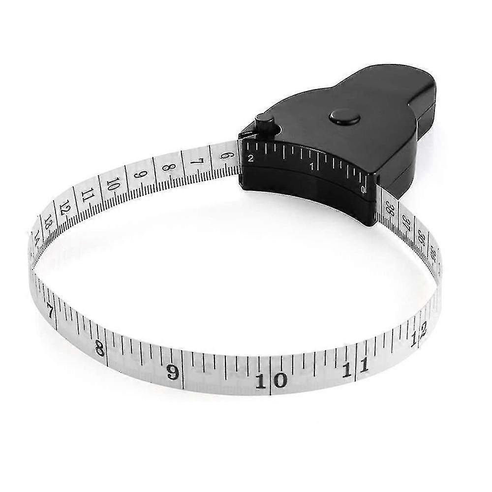 150cm Body Tape Measure With Portable Locking Pin And Push Button, Black, One Piece
