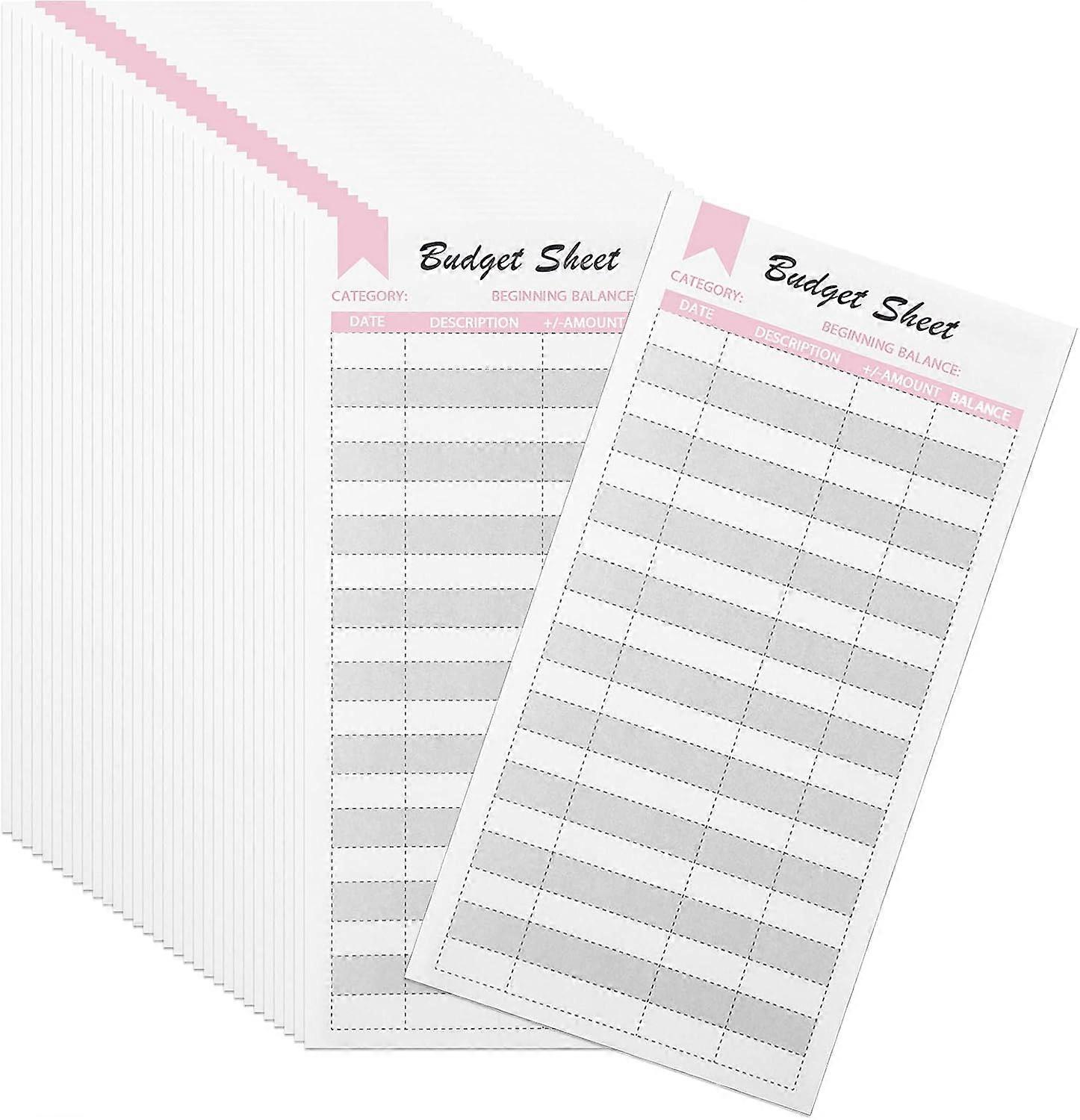 20 expense budget sheets for ledgers