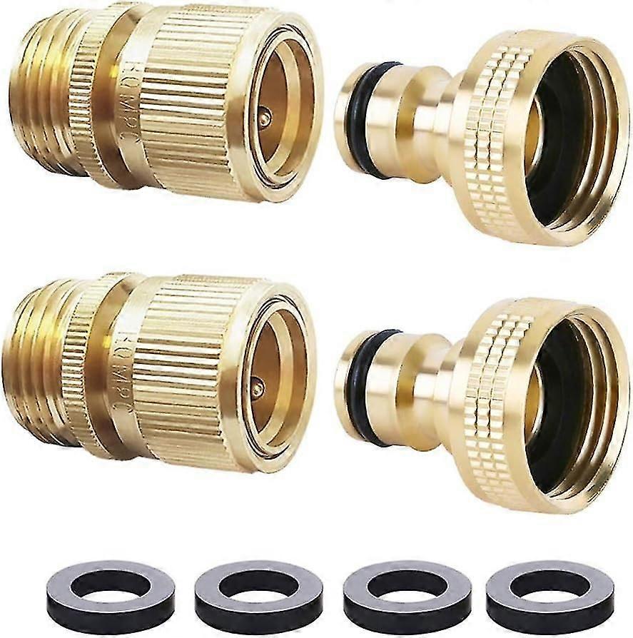 Garden Hose Quick Connector Water Hose Quick Connect inch GHT Brass Easy Connect Fitting Quick Con