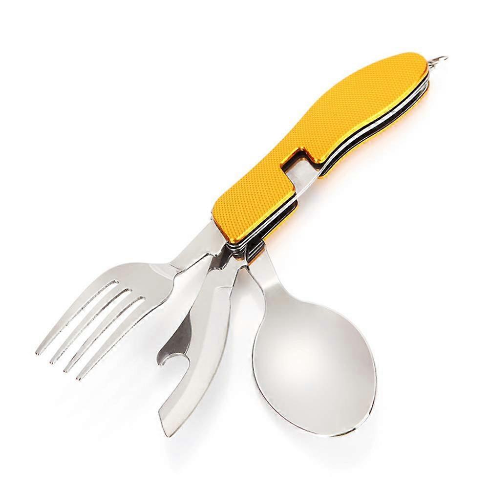 Camping Multi-Tool Knife - Detachable Spoon/Fork/Bottle Opener Set