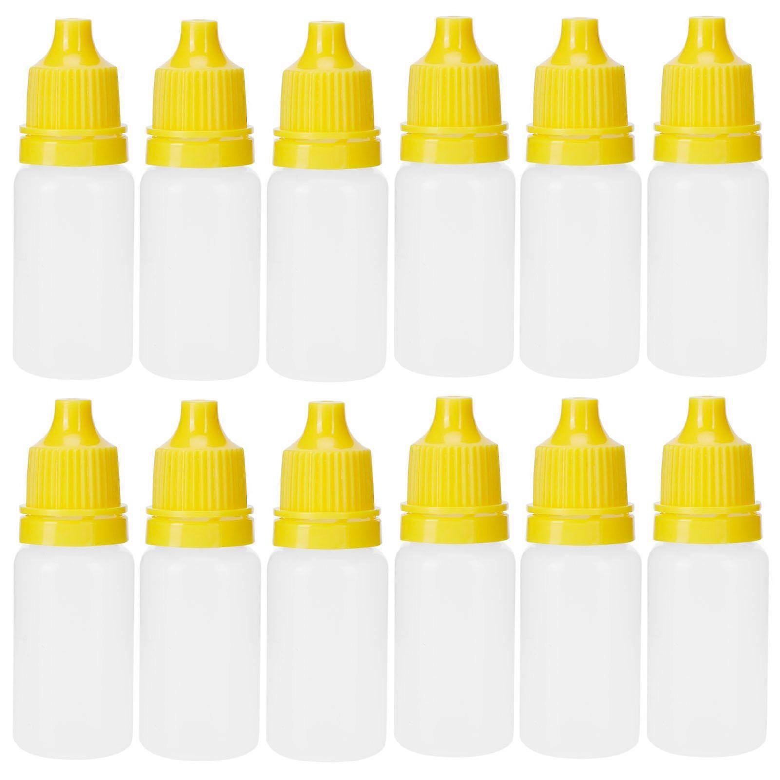 50Pcs 5ml Empty Dropper Bottles Squeezable Eye Liquid Bottle Container with Lids PlugsYellow