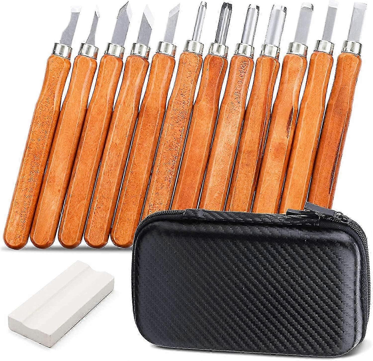 Woodworking Chisels, Engraving Tool Kit, Steel Chisel With Wooden Handle,with Whetstone/storage Bag
