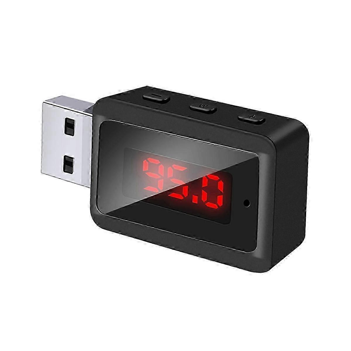 Car Bluetooth 5.3 FM Transmitter USB Wireless Audio Adapter Hands-Free Calling with MIC HIFI Stereo suitable for Car FM Radio
