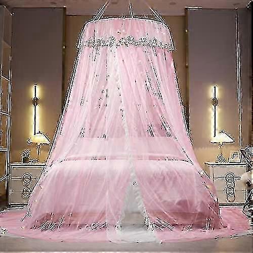 Princess Bed Canopy per ragazze, letto Canopy Curtain- Double Layer Sheer Mesh Dome Bed Curtain- Princess Mosquito Net for Twin Full Queen King Bed