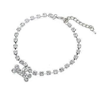Dog Toys Bling Dog Collar  Crystal Dog Collar & Cat Collar Cute Pet Bone Rhinestone Collars Adjustable Necklace forSmall/Medium/Large DogsS