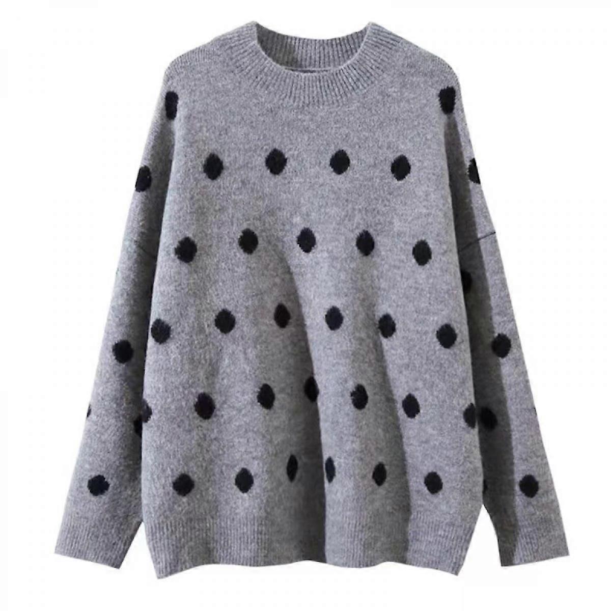 Women's Cute  Crewneck Loose   Chunky Knit Pullover Sweater