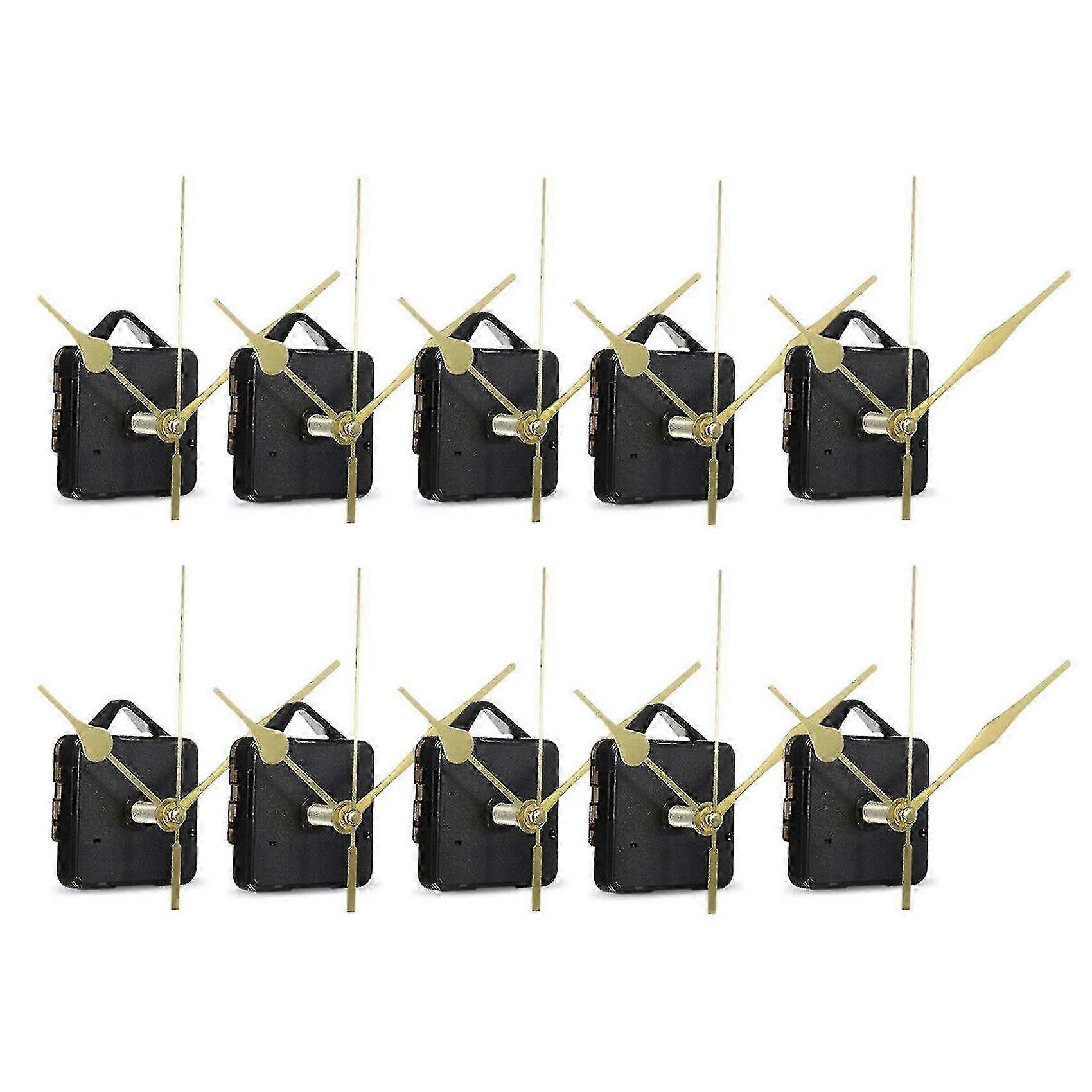 10pcs DIY Silent Movement Spindle Mains Mur Quartz Horloge Mouvement Mécanisme Outils de réparation Partie Cloc