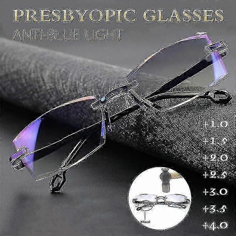 サファイア高硬度アンチアイストレインファッションブルーライトブロッキングメガネ老眼鏡男性用 - Ksize