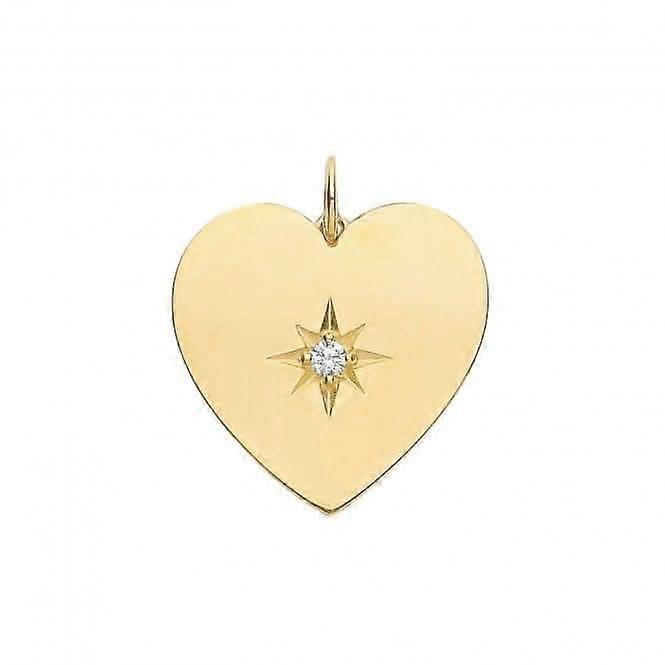 9ct Yellow Gold Heart With Single Zirconia Charm PN1168