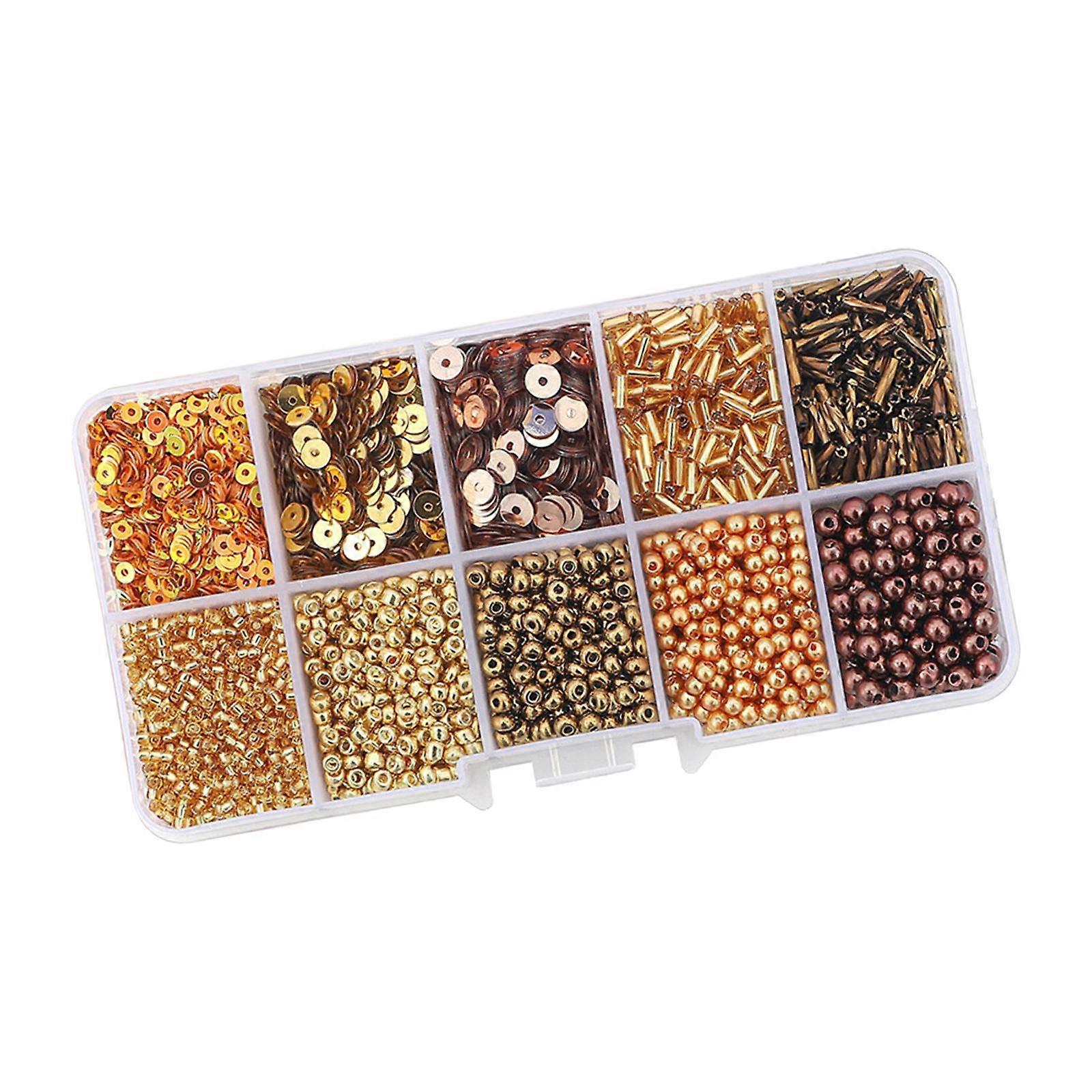 Glass Seed Beads Loose Spacer Beads Handcrafted Flat Round Clay Beads Set