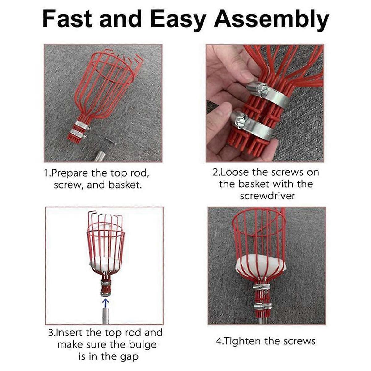Adjustable Fruit Picker Tool with 1.6m Extendable Pole for Easy Harvesting