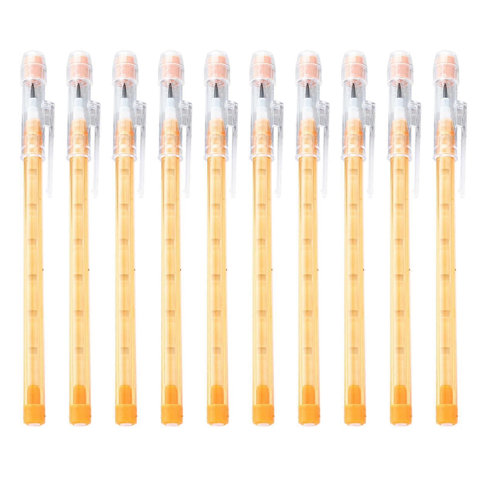 Stackable Pencils in Dazzling, Translucent Multiple Point Push Fun Pencils with Erasers, Stacking Point Leads Pencil Set  orange