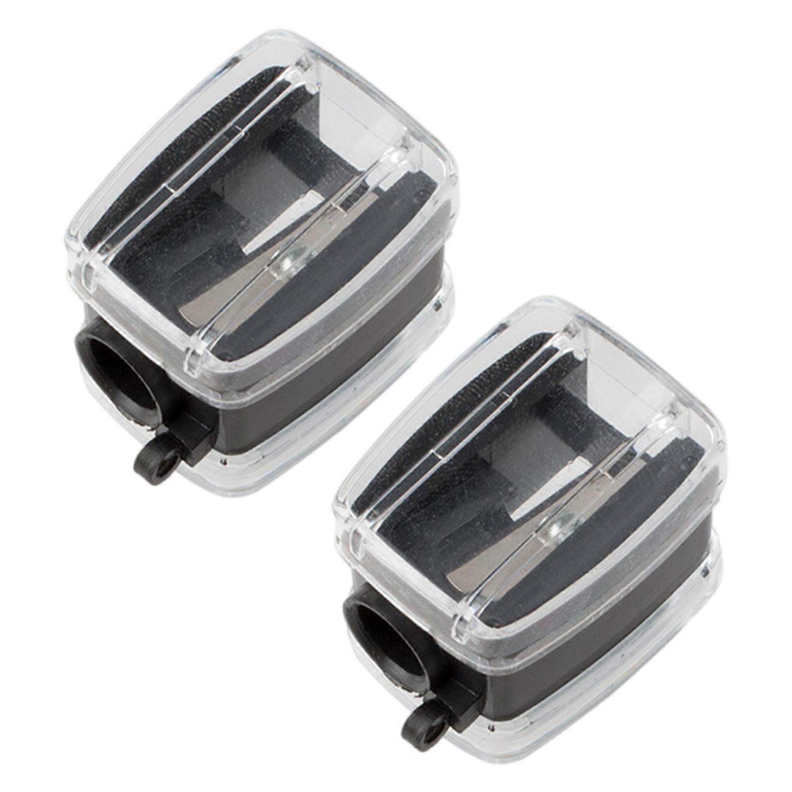 Portable Makeup Pencil Sharpener For Eyeliner Lip Liner Eyebrow Pencils Single Hole Pencil Sharpener With Clear Lid