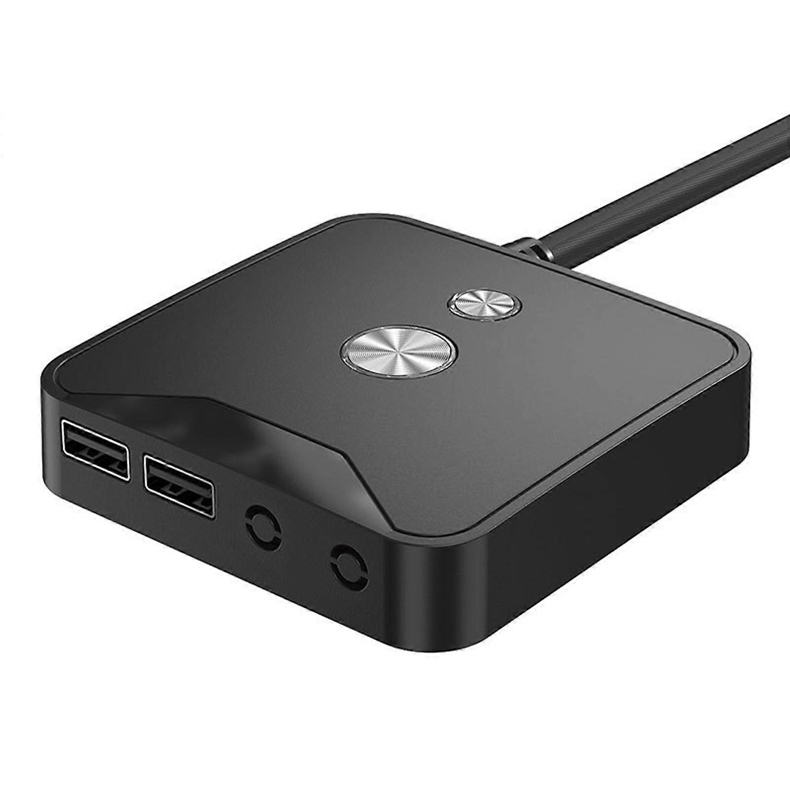 Computer Desktop Power Switch Button Switch Case Box Dual USB interfaces Dual Audio PC Host Power Switch