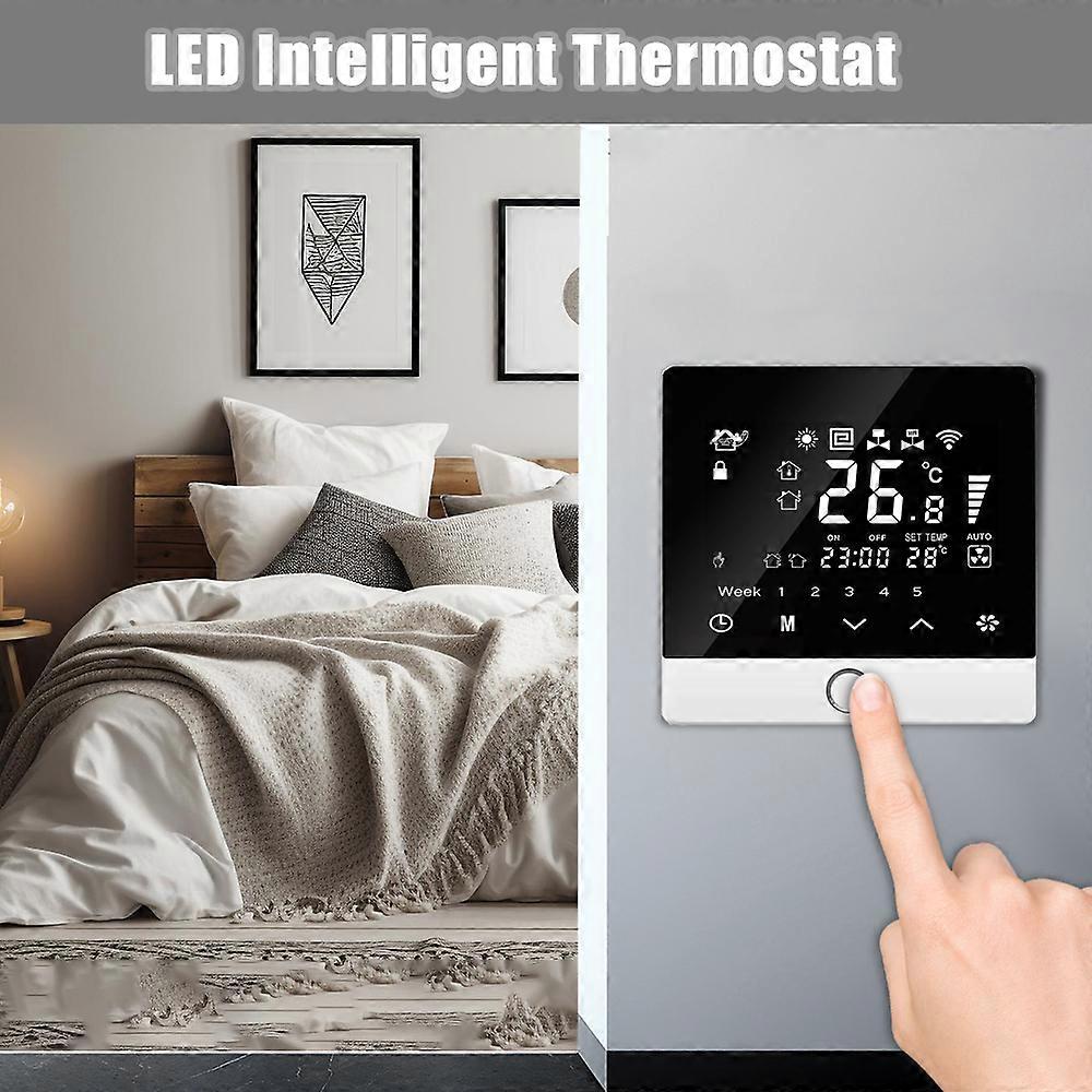 WiFi Smart Thermostat 5+2 Programmable Energy Saving 3A Water Heating Tuya Voice Control Thermostat LCD Display Smart Temperature Controller Digital