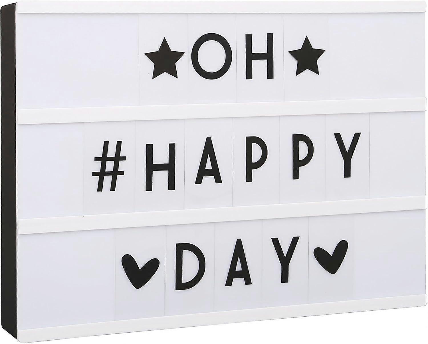 LED A4 Lightbox I USB und Batterie I 90 Dekobuchstaben in schwarz inkl. Symbole I Lichtbox I Letter Box I Leuchtschild