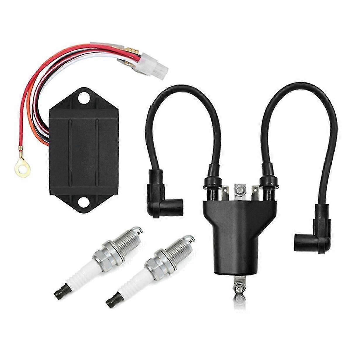 Ignition Coil & AC Ignitor & Spark Plug for Gas Golf Cart EZ-GO 1991-2002 26652-G01 72562-G01 Edition