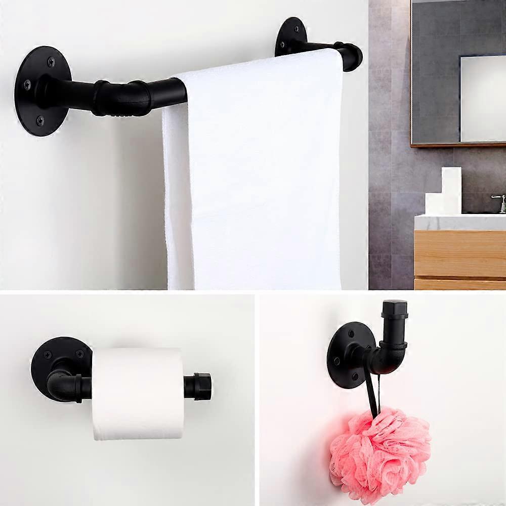 5 Pieces Industrial Pipe Bathroom Hardware Set Wall Mounted Bathroom Accessories Kit