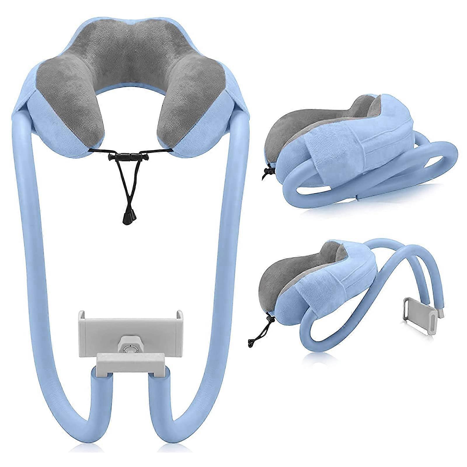 Adjustable Gooseneck Cell Phone Stand with 360 Clip, Flexible Tablet Arm Pillow for Neck, Bed, Compatible with Smartphone Size from 4'-10'
