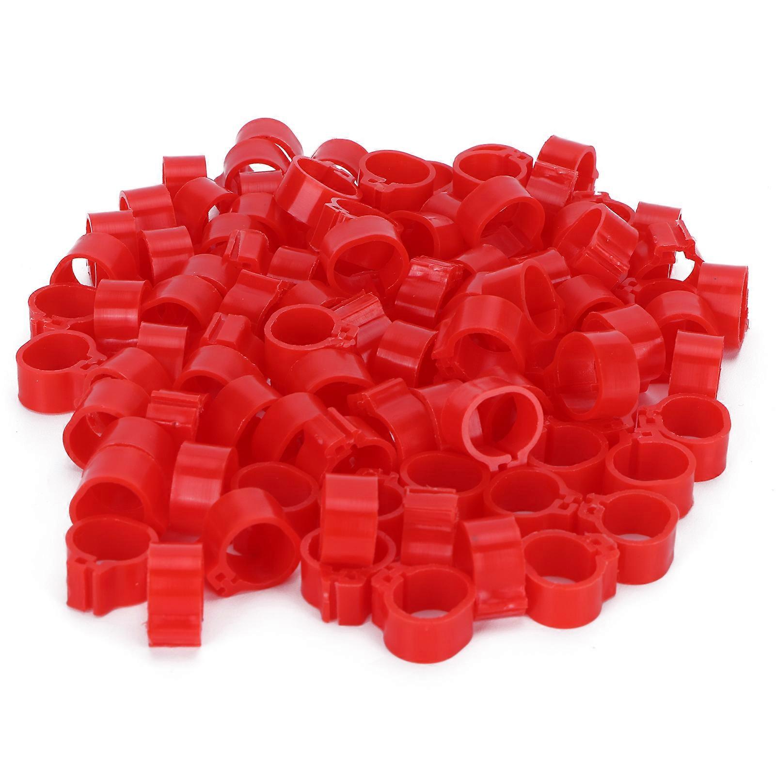 200Pcs Red Poultry Leg Clip Ring Pigeons Identify No Word Marking Ring Training Tool