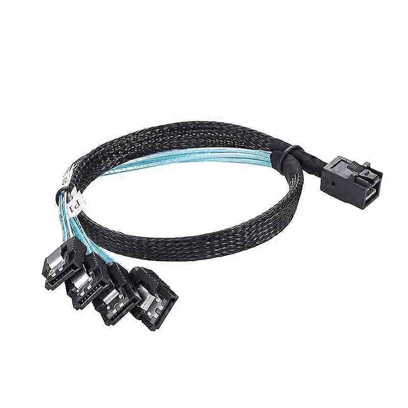 Mini SAS HD 12G SFF8643 to 4 SATA Cable Internal SFF 8643 Motherboard Controller to 4 SATA Hard Drive Server Cable(0.5m)