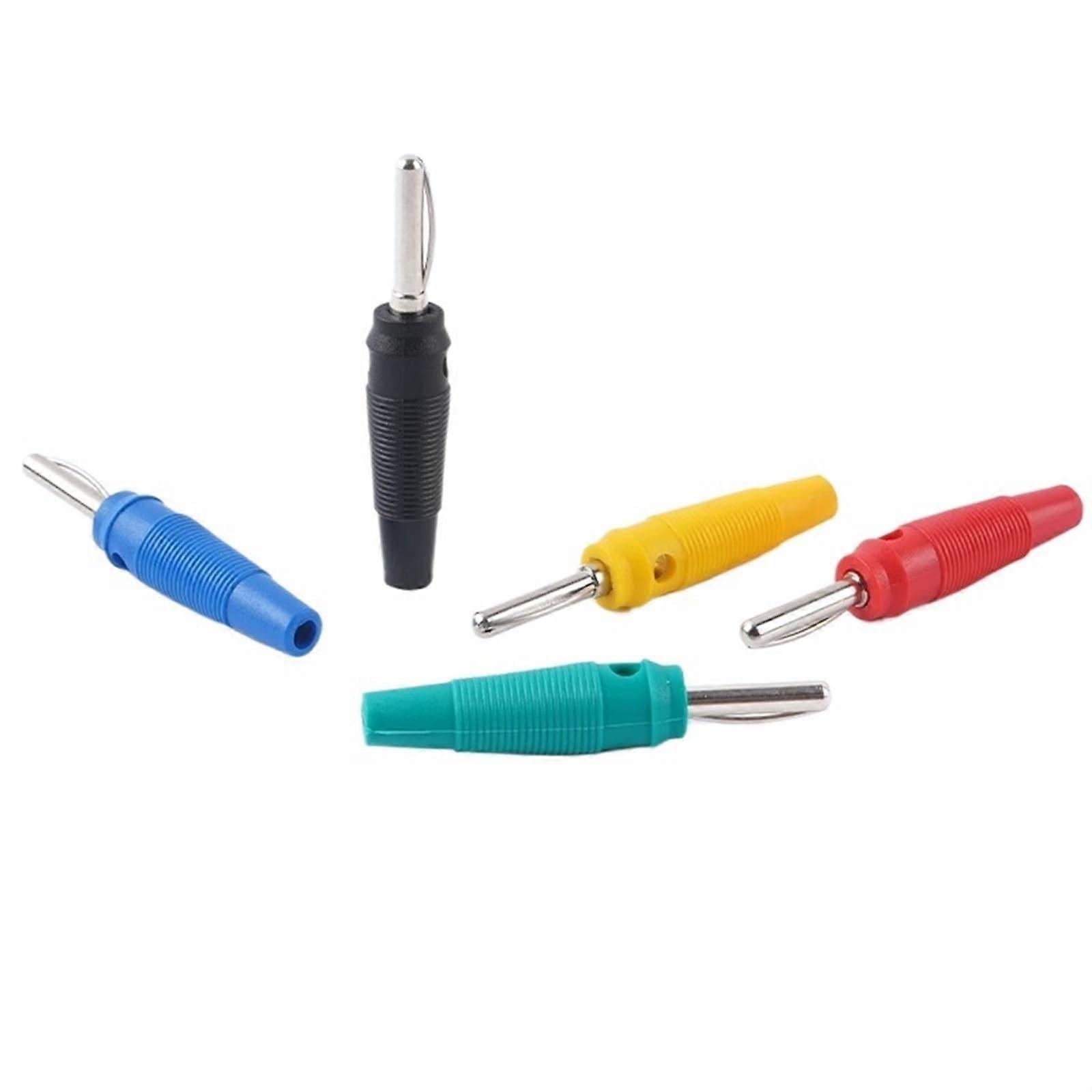 20Pcs Solder-Free 4mm Banana Plug Connector, High-Current Copper Power Test Connector, Blue, 20PCS