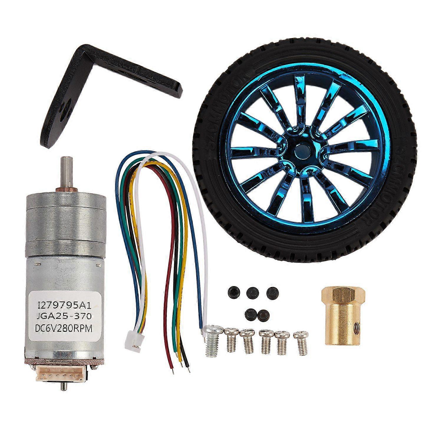 DC6V 280Rpm Smart Car Set Gear Motor 25MM Encoder Motor Wheel Mount Coupling RPM for Car Model Moto