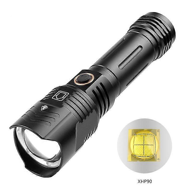 Torches LED Super Bright Rechargeable Powerful XHP100 Tactical Flashlights 90000 Lumens 5 Light Modes Zoomable Waterproof Torch for Emergency, Dog Wal